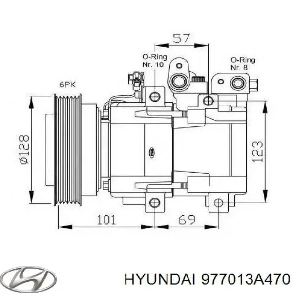Compressor de aparelho de ar condicionado 977013A470 Hyundai/Kia