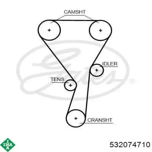 532074710 INA Rolo de reguladora de tensão da correia do mecanismo de distribuição de gás