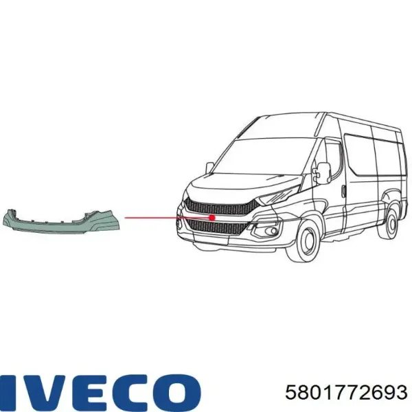 Pára-choque dianteiro, parte superior 5801772693 Iveco