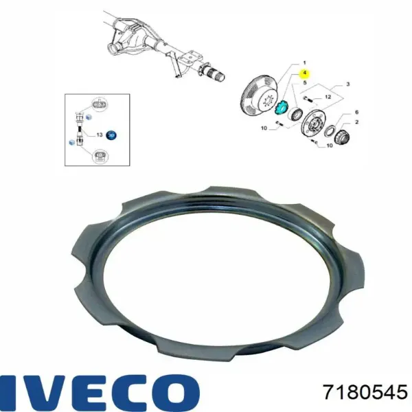 Tampão de cubo 7180545 Iveco
