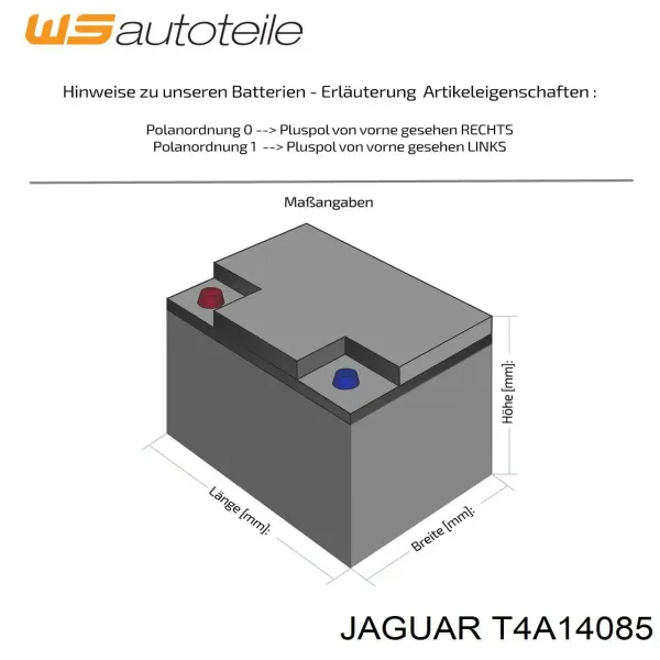 Bateria recarregável (PILHA) T4A14085 Jaguar