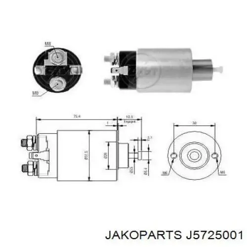 Relê das velas de incandescência J5725001 Jakoparts