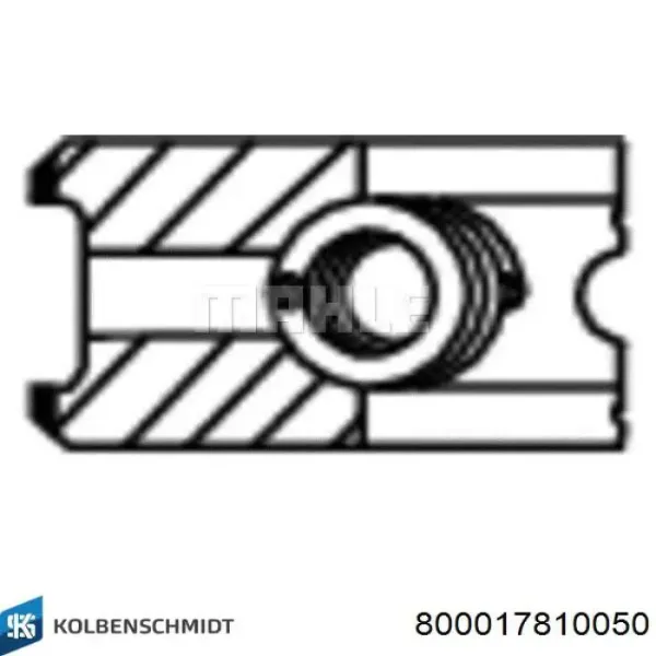 Anéis do pistão para 1 cilindro, 2ª reparação ( + 0,50) 800017810050 Kolbenschmidt