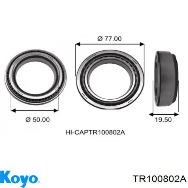 Rolamento interno de cubo dianteiro TR100802A Koyo