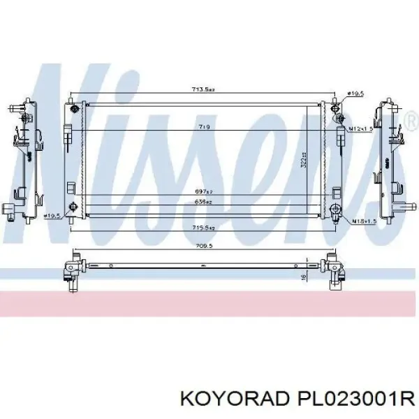 Radiador de esfriamento de motor 613NSA208 TYC