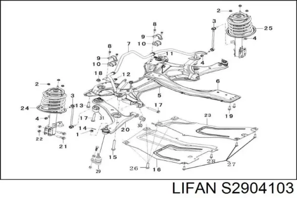 Suporte de esfera inferior S2904103 Lifan