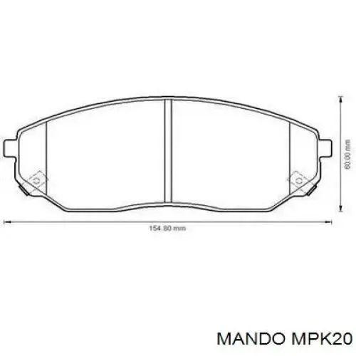 Sapatas do freio dianteiras de disco MPK20 Mando