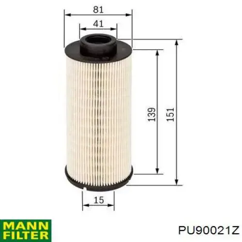 Filtro de combustível PU90021Z Mann-Filter