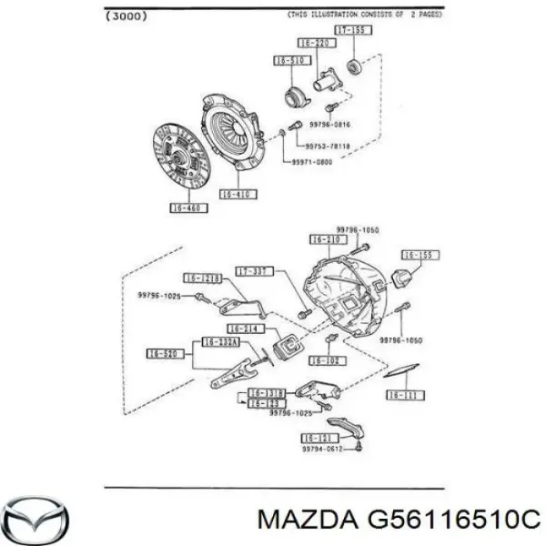 Rolamento de liberação de embraiagem G56116510C Mazda
