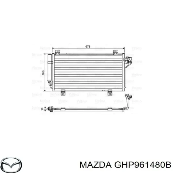 Radiador de aparelho de ar condicionado GHP961480B Mazda