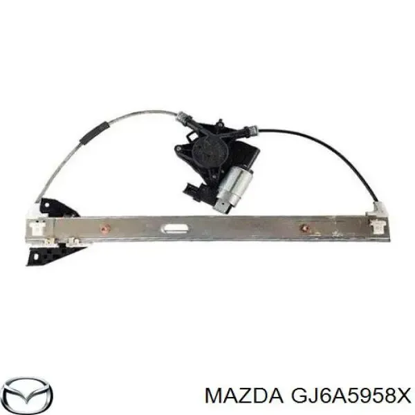 Motor de acionamento de vidro da porta dianteira esquerda GJ6A5958X Mazda