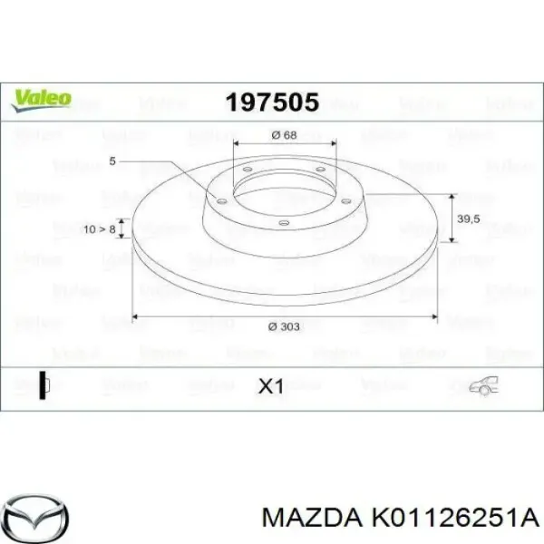 Compre K01126251A Mazda Disco do freio traseiro