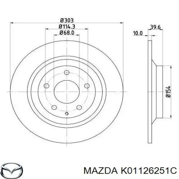 Compre K01126251C Mazda Disco do freio traseiro