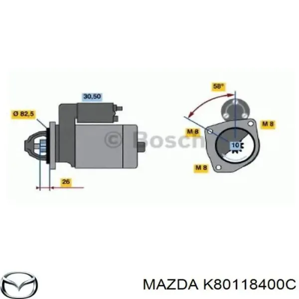 Motor de arranco M2T53082 Mitsubishi
