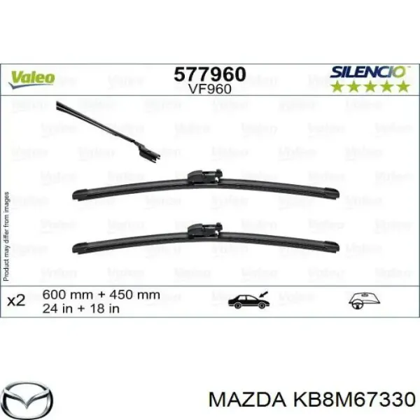 Limpa-pára-brisas do pára-brisas de condutor KB8M67330 Mazda