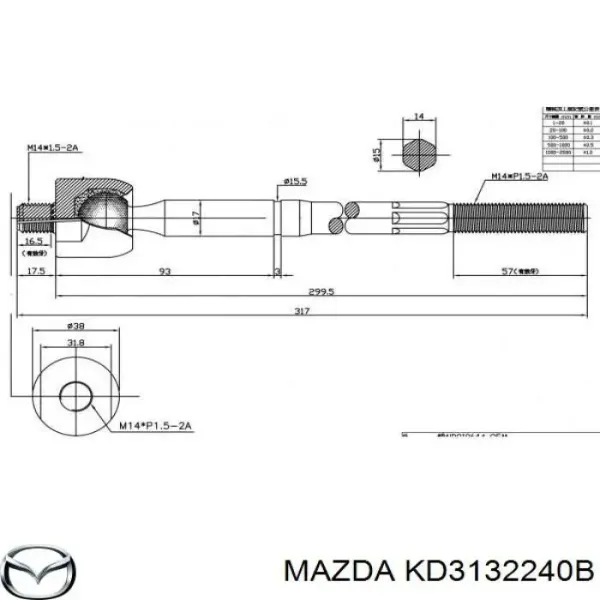 KD3132240B Mazda Tração de direção