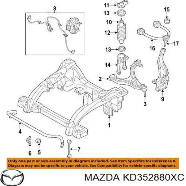 Viga de suspensão traseira (plataforma veicular) para Mazda CX-5 I KE, GH