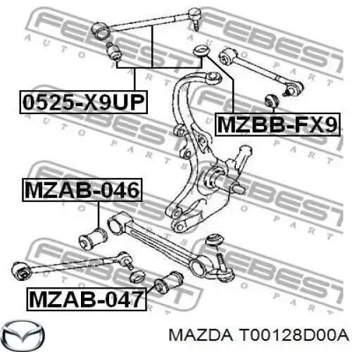 Braço oscilante superior esquerdo/direito de suspensão traseira T00128D00A Mazda