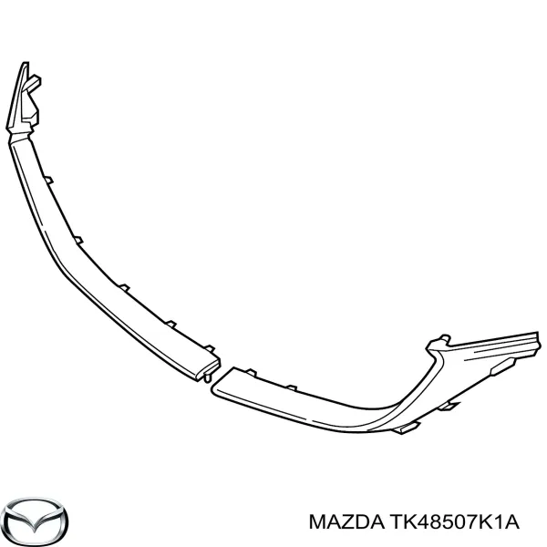 Moldura de grelha do radiador esquerdo TK48507K1A Mazda