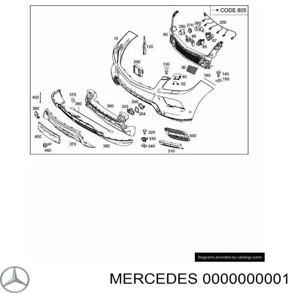 Sinal de parada traseiro adicional 0000000001 Mercedes