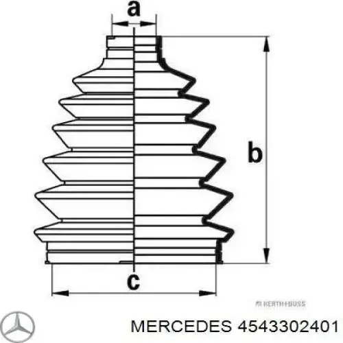 Semieixo (acionador) dianteiro direito A4543302401 Mercedes