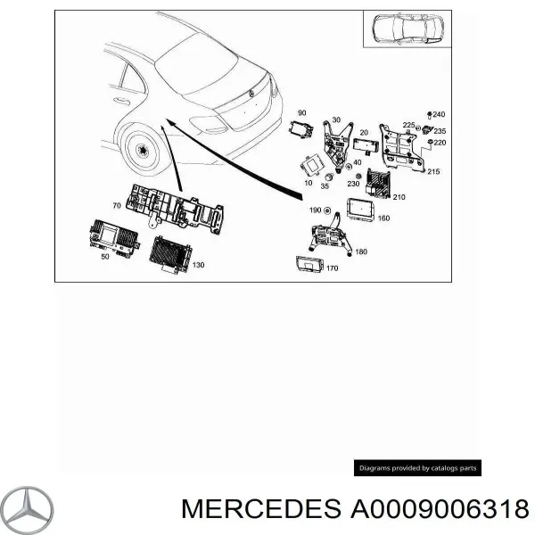 Módulo de direção (Centralina eletrônica) de sensor de estacionamento A0009006318 Mercedes