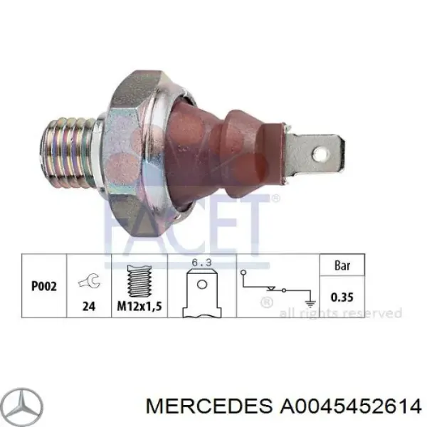 Sensor de pressão de óleo A0045452614 Mercedes
