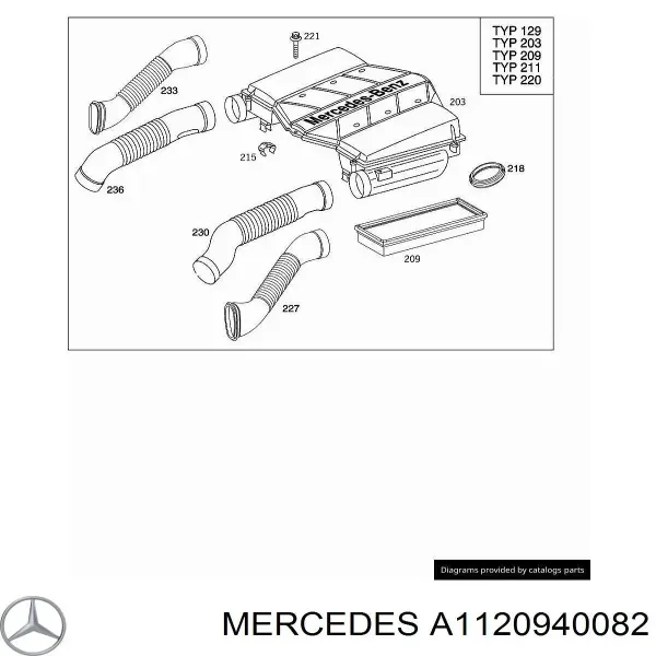 Tomada de ar de filtro de ar Mercedes S W220