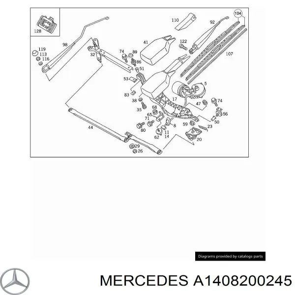 Limpa-pára-brisas do pára-brisas, kit de 2 un. A1408200245 Mercedes