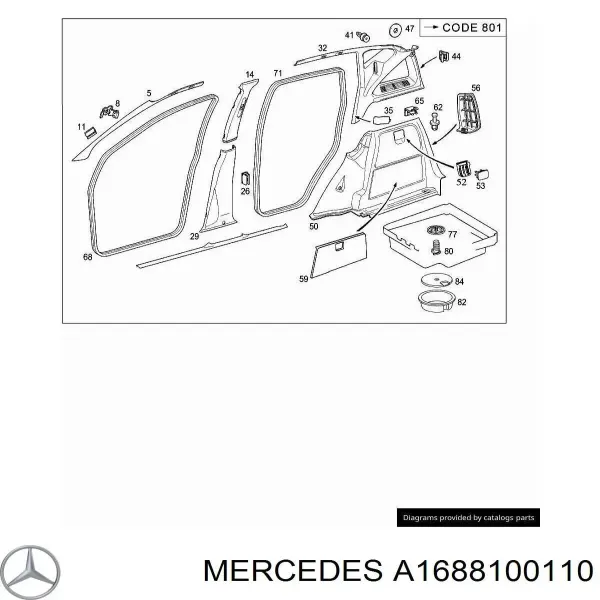 Pala contra o sol Mercedes A W168
