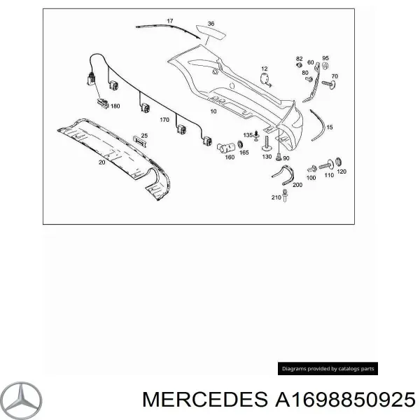 Pára-choque traseiro 1698850925 Mercedes