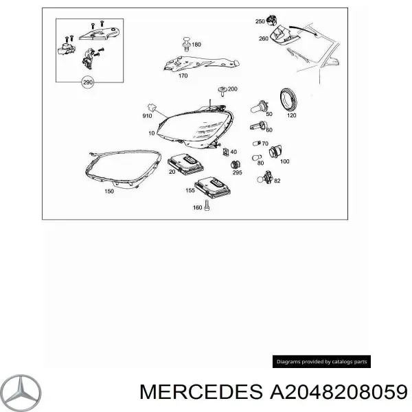 Luz esquerda A2048208059 Mercedes