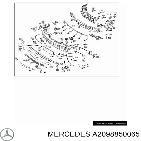 Reforçador do pára-choque dianteiro 2098850065 Mercedes