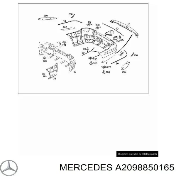 Reforçador do pára-choque traseiro Mercedes CLK C209