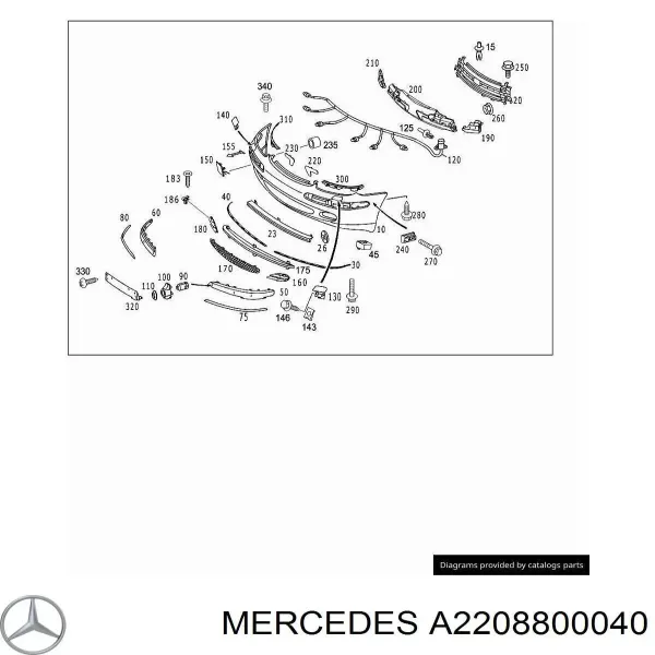 Pára-choque dianteiro 2208800040 Mercedes