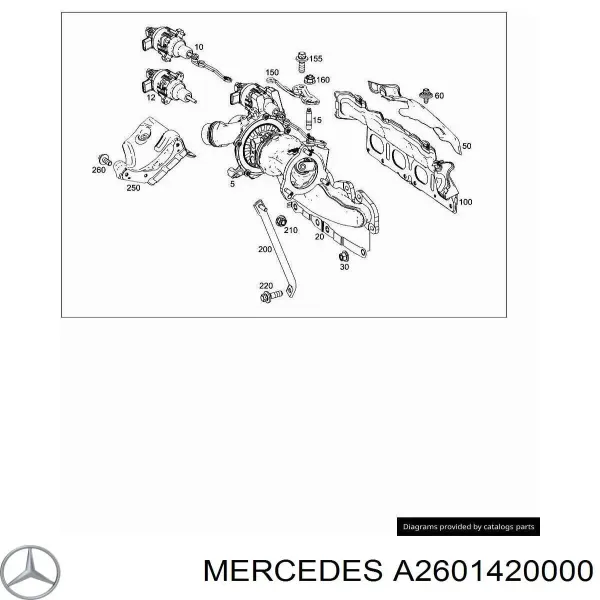 Vedante de tubo coletor de escape A2601420000 Mercedes
