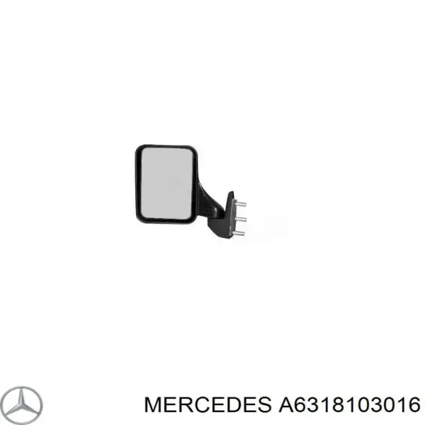 Espelho de retrovisão esquerdo A6318103016 Mercedes