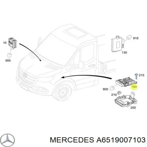 Módulo de direção (Centralina eletrônica) de motor Mercedes Sprinter III 3,5-t