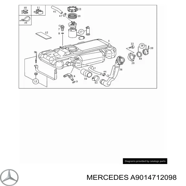 Tanque de combustível A9014714098 VAG