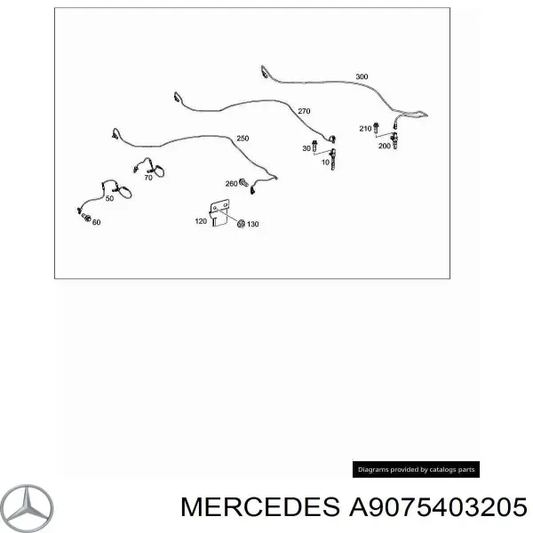 Fio dianteiro de sensor ABS A9075403205 Mercedes