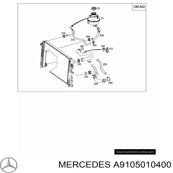 Tanque de expansão do sistema de esfriamento A9105010400 Mercedes
