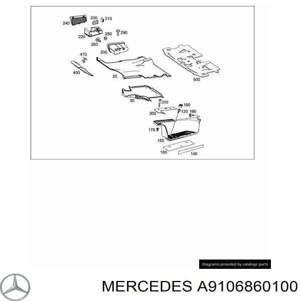 Grampo dobrável esquerdo A9106860100 Mercedes