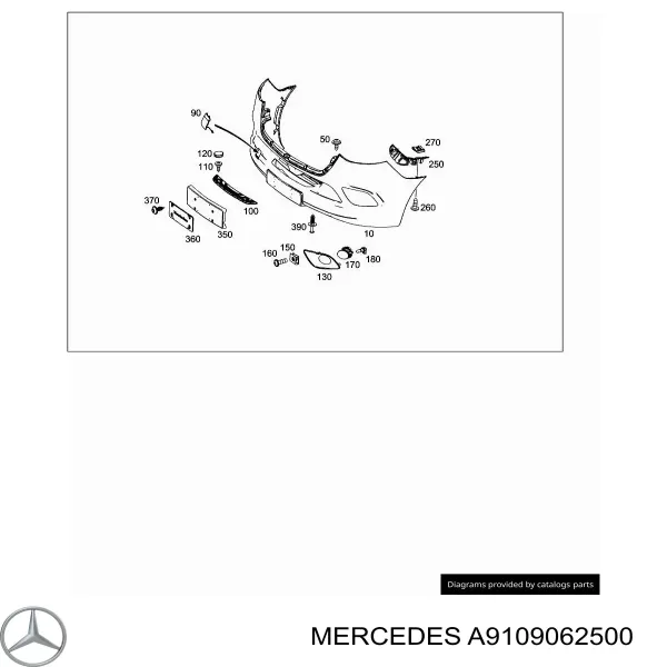 Luzes de nevoeiro esquerdas A9109062500 Mercedes