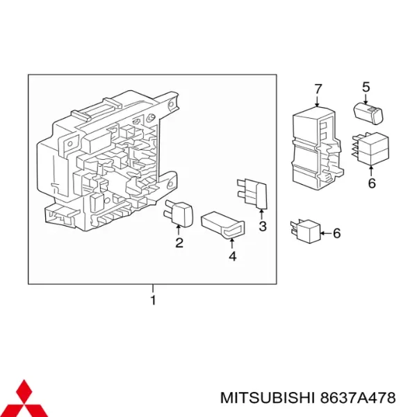Unidade traseira do salão de dispositivos de segurança 8637A478 Mitsubishi