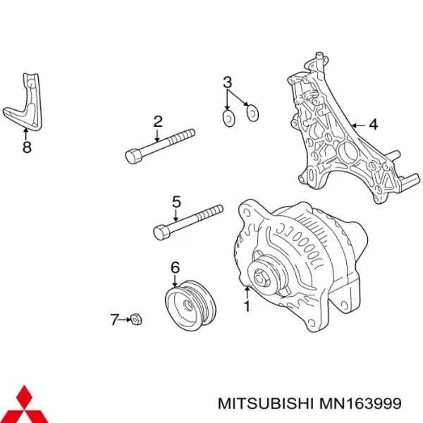 Gerador MN163999 Mitsubishi