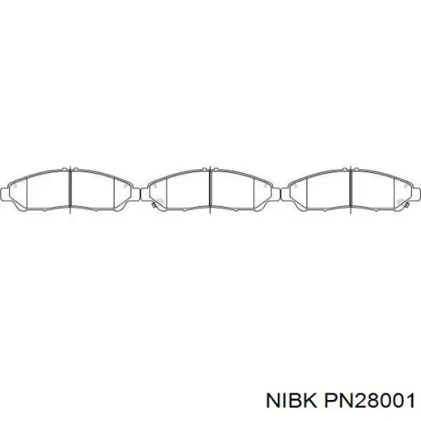 Sapatas do freio dianteiras de disco PN28001 Nibk