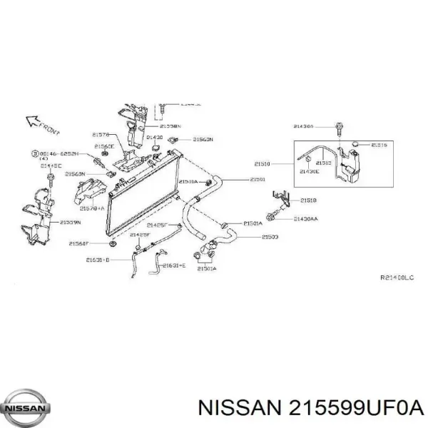 Conduto de ar (defletor) esquerdo do radiador 215599UF0A Nissan/Infiniti