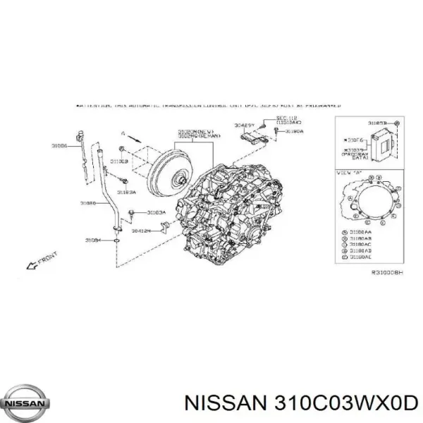Caixa Automática de Mudança montada 310CM3WX3CRE Nissan/Infiniti