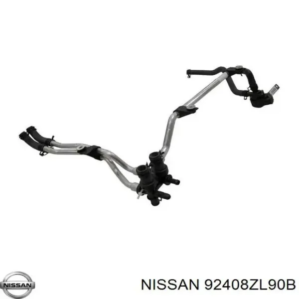 Mangueira do radiador de aquecedor (de forno), dupla 92408ZL90B Nissan/Infiniti
