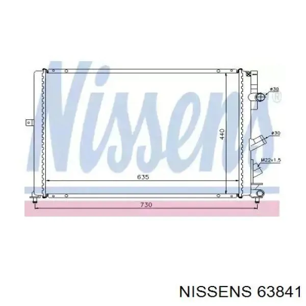 Radiador de esfriamento de motor 63841 Nissens